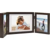 Fotolijst drieluik 22x15 cm+2x(10x15 cm) donkerbruin
