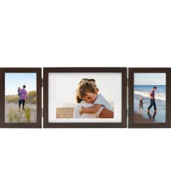 Fotolijst drieluik 22x15 cm+2x(10x15 cm) donkerbruin