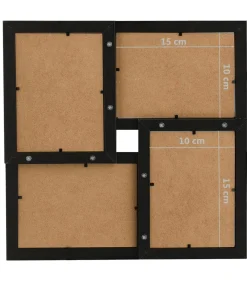 Fotolijst voor 4x(10x15 cm) foto MDF zwart