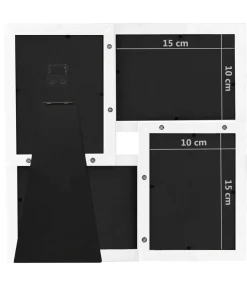 Fotolijst voor 4x(10x15 cm) foto MDF wit