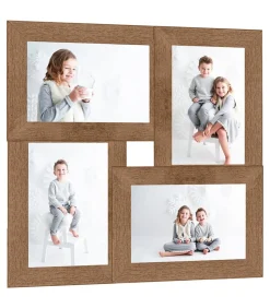 Fotolijst voor 4x(10x15 cm) foto MDF lichtbruin