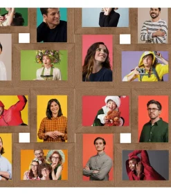 Fotolijst voor 24x(13x18 cm) foto MDF lichtbruin