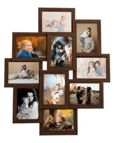 Fotolijst voor 10x(10x15 cm) foto MDF donkerbruin