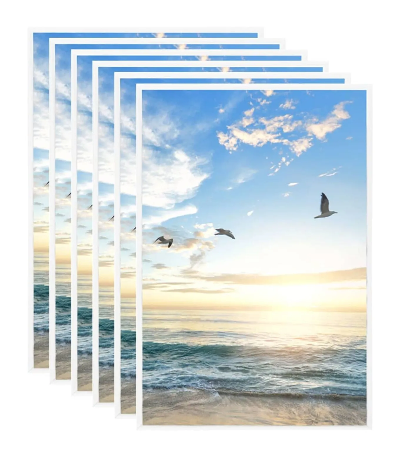 Fotolijsten 5 st voor tafel 21x29,7 cm MDF wit