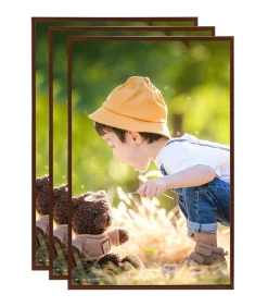 Fotolijsten 3 st voor wand of tafel 59,4x84 cm MDF bronskleurig