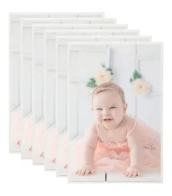 Fotolijsten 5 st voor wand of tafel 70x90 cm MDF zilverkleurig