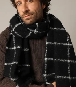 FREEZE - Warme herensjaal met grote ruiten en franjes