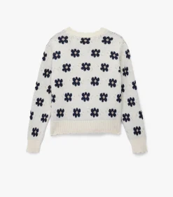 Gebreid vest met bloemenmotief