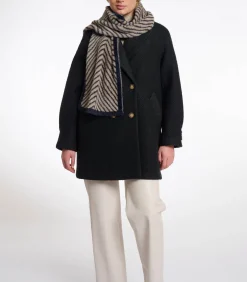 Gebreide sjaal Oat zwart OS