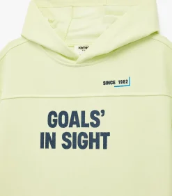 Geel Jongens Sweatshirt Korte Mouwen met Capuchon