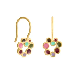 Gehaakte gouden oorbellen Candy Colours