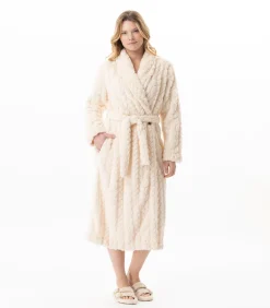 Gekruiste badjas met gevlochten effect ESSENTIEL 160
