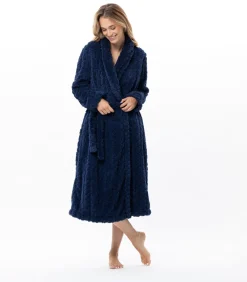 Gekruiste badjas met gevlochten effect ESSENTIEL 160