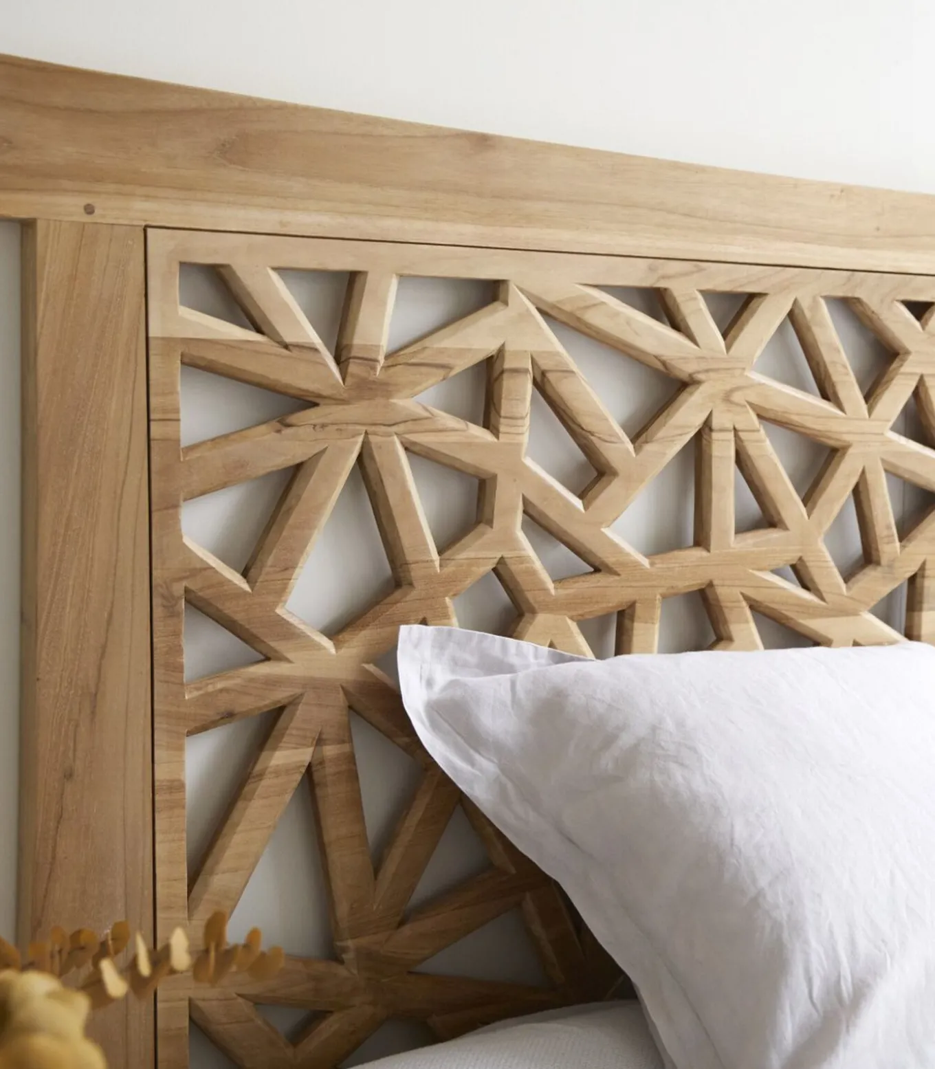 Gentong - Hoofdbord van massief teakhout 210 cm