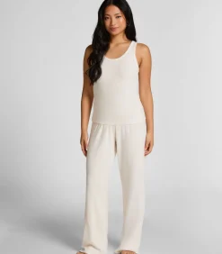 Geribde singlet van geborstelde jersey