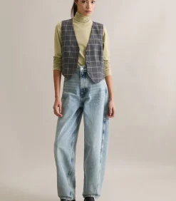 Geruit gilet regular