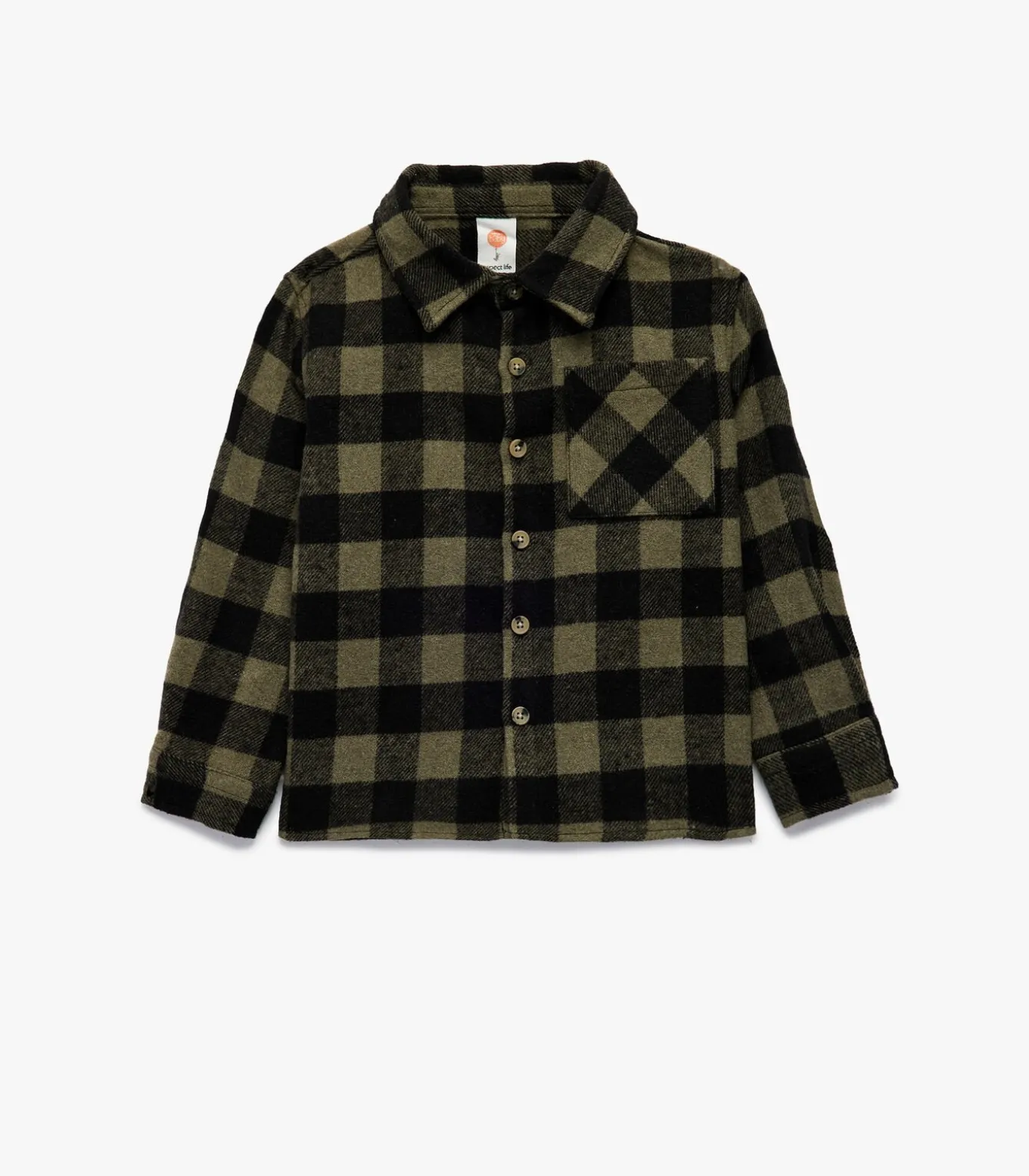Geruite Flanel Blouse Lange Mouwen Knoopsluiting Zakdetail