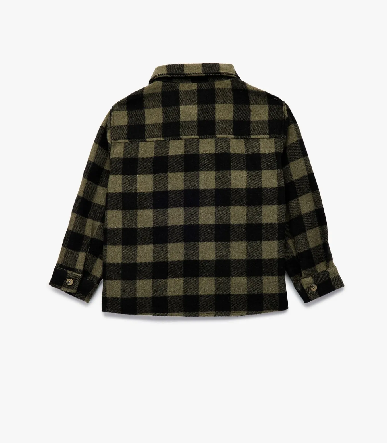 Geruite Flanel Blouse Lange Mouwen Knoopsluiting Zakdetail