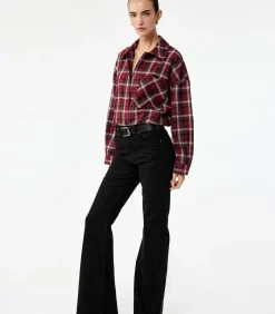 Geruite Lange Mouwen Flanellen Oversized Shacket