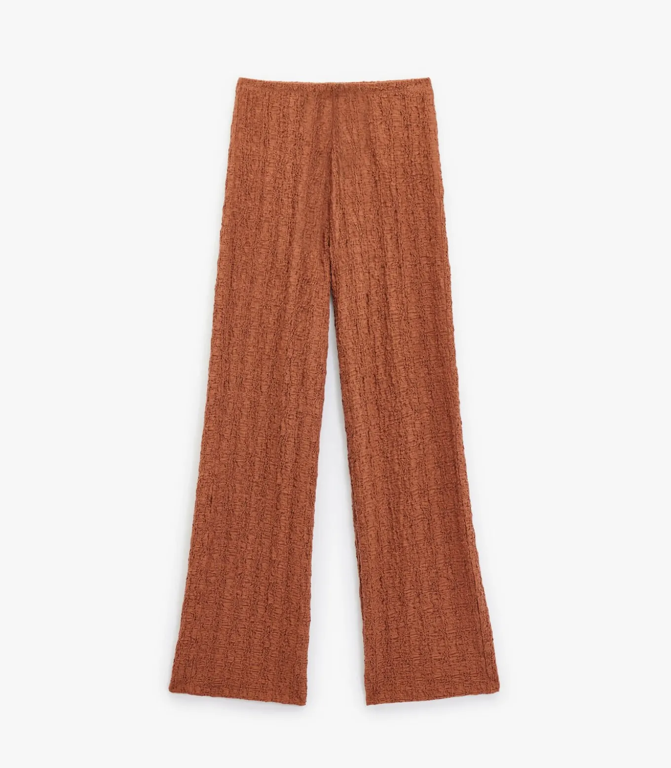 Gestructureerde Lange Broek met Ceintuur