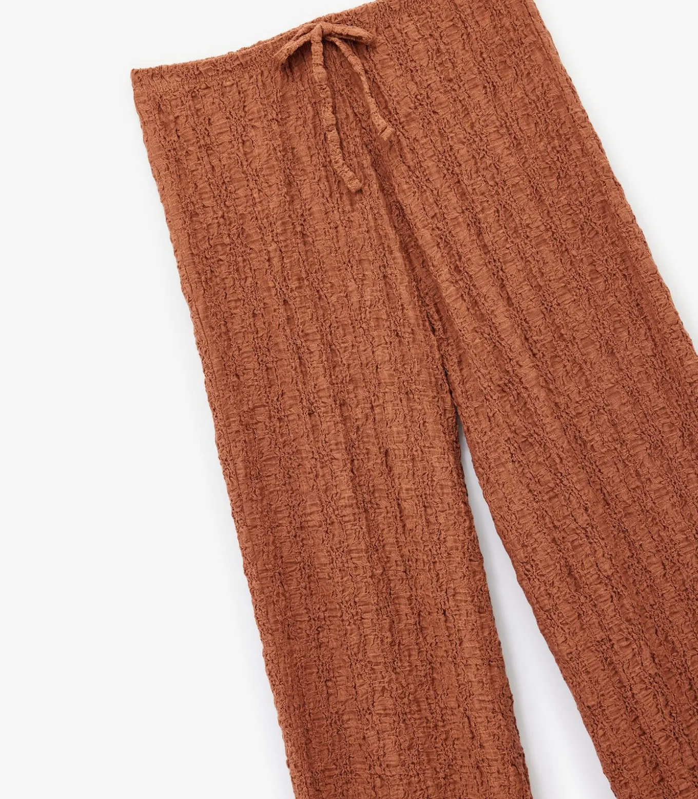 Gestructureerde Lange Broek met Ceintuur