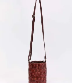 Gevlochten leren emmertas MILK