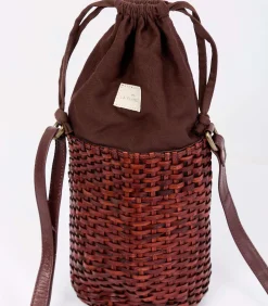 Gevlochten leren emmertas MILK