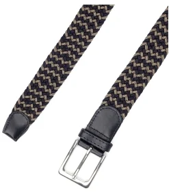 Geweven Riem Navy Taupe