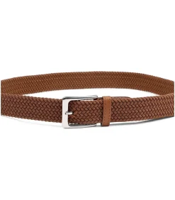 Geweven Riem Taupe Cognac