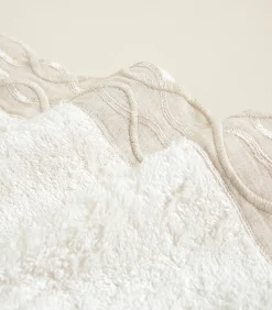 Gezichtshanddoek Border 50x90 cm Ecru