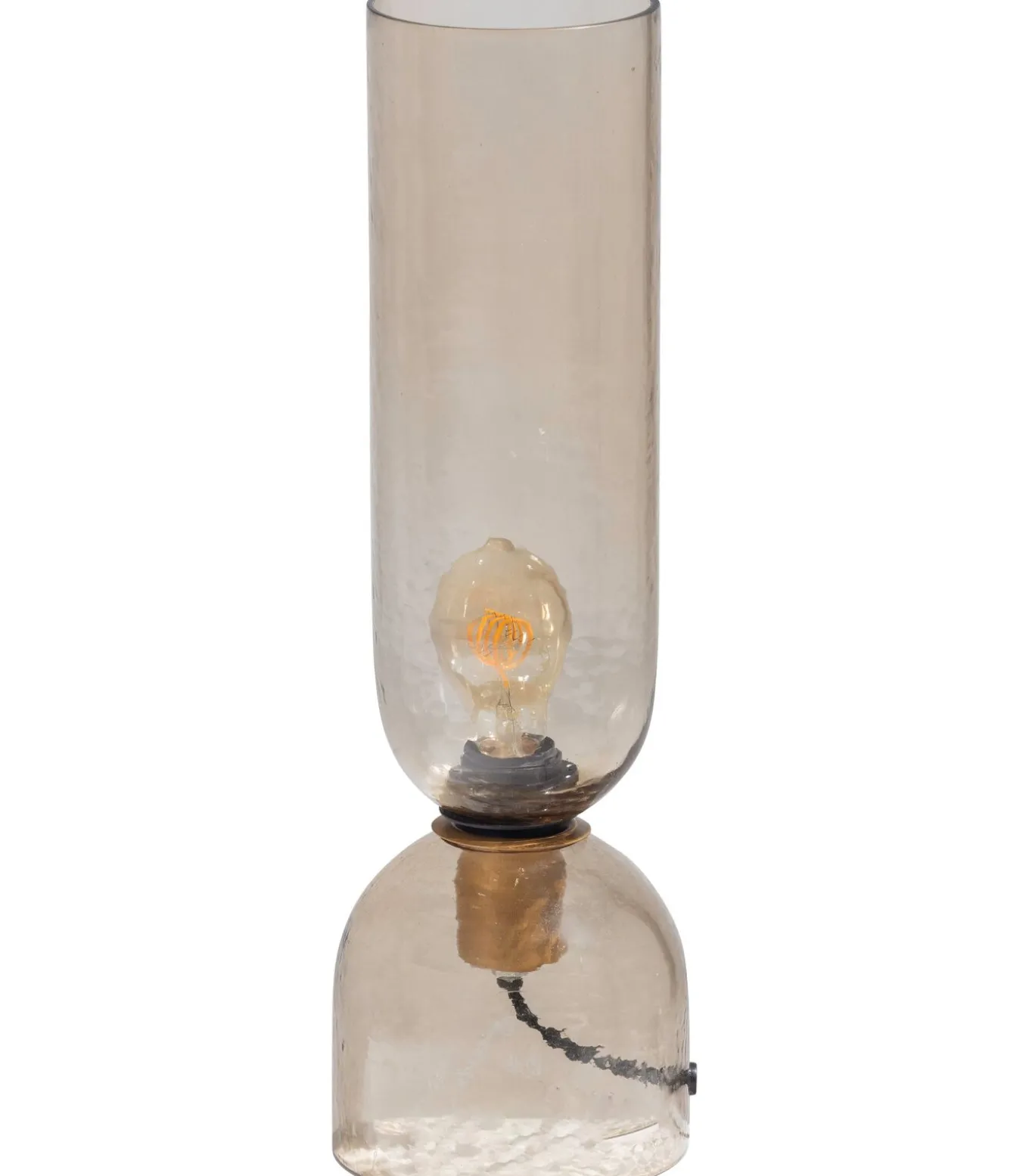 Gigi Tafellamp Gehamerd Glas 38xØ15 cm - Naturel