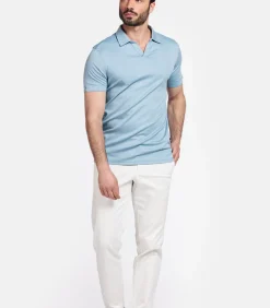 Giordano Liquid Cotton Poloshirt – Lichtblauw