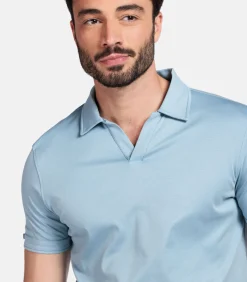 Giordano Liquid Cotton Poloshirt – Lichtblauw