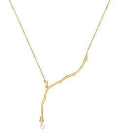 Gouden ketting Eclat met witte parel