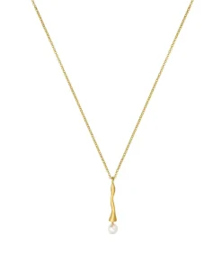 Gouden ketting Eclat met witte parel