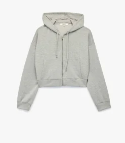 Grijs Sweatshirt Lang Model met Capuchon