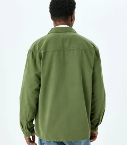 Groene Mannen Oversized Spijkerjas Lange Mouwen