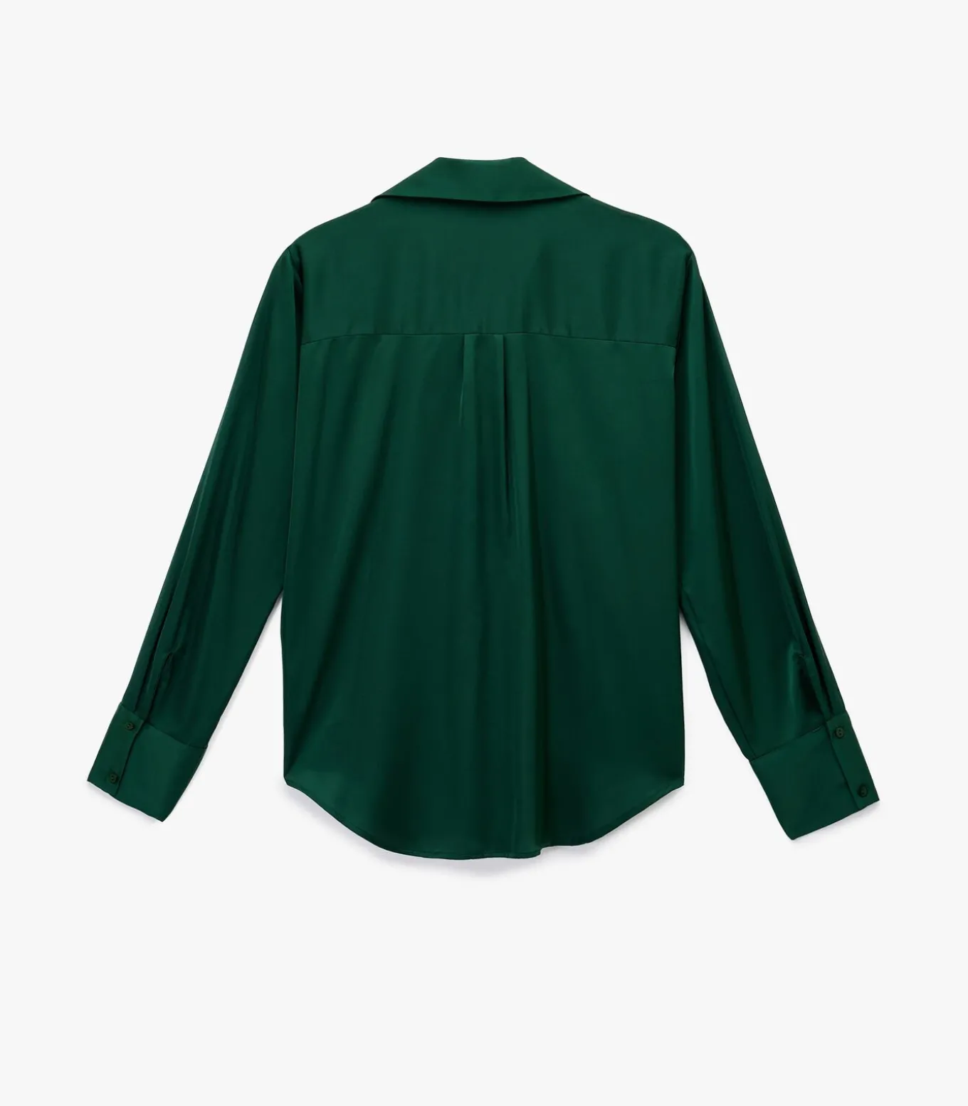 Groene Satijnen Blouse Met Lange Mouwen