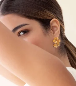 Grote gouden oorbellen Arai