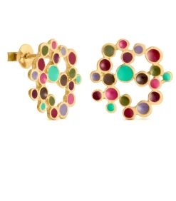 Grote gouden oorbellen Candy Colours