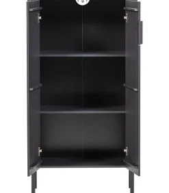 Gunnar 2-Deurs Kast - Grenen - Matzwart -135x85x39