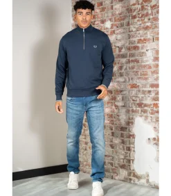 Half zip sweatshirt - dark airforce light ice bayleaf