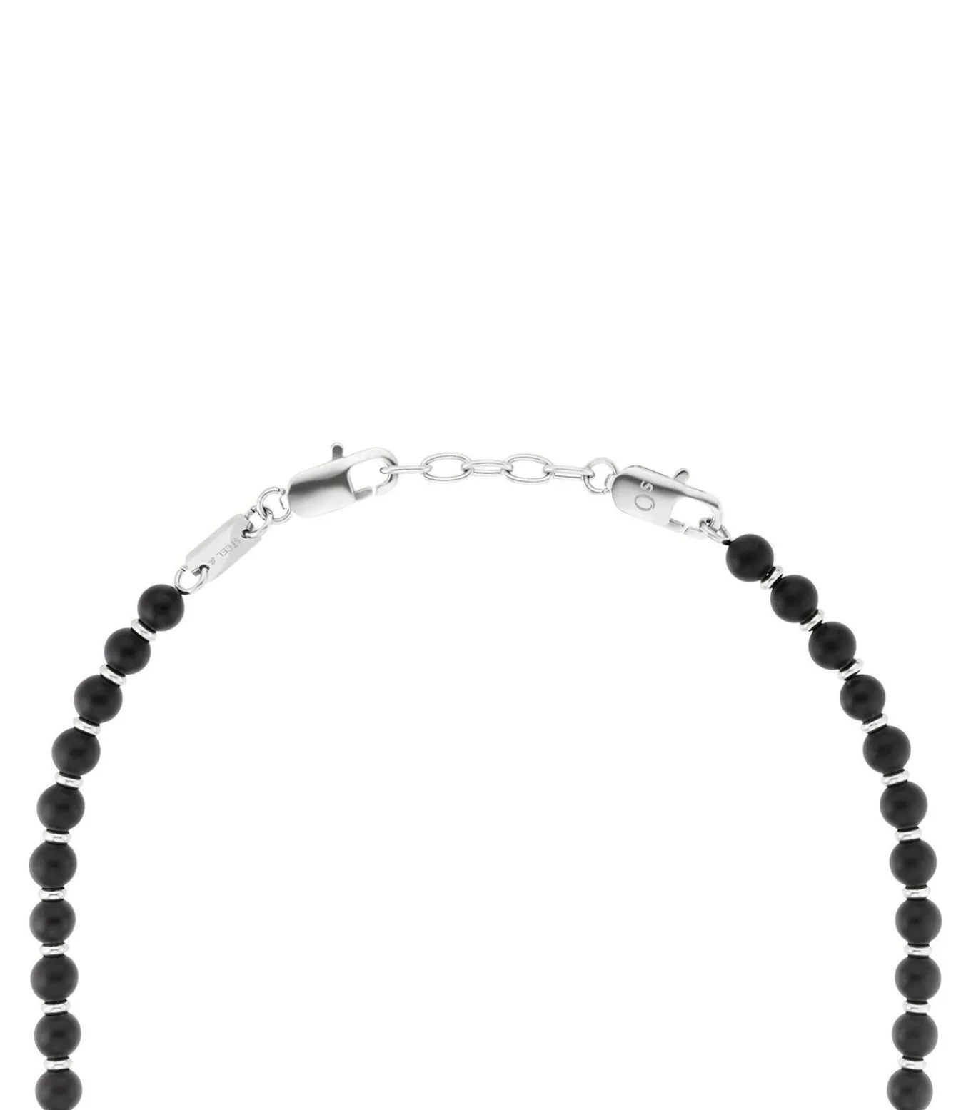 halsketting voor mannen, roestvrij staal, agaat