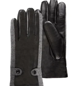 Handschoenen lamsleer/wol voor dames Zwart