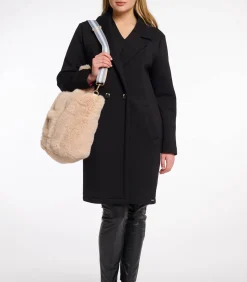 Handtas van imitatiebont Licht beige OS