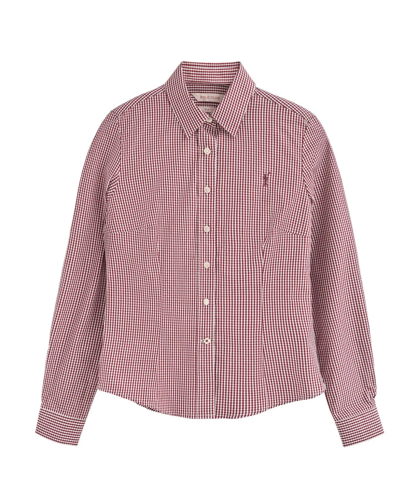 Hemd met marineblauwe vichy-ruitjes en Rigby Go-logo