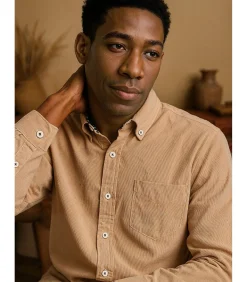 Heren grijs denim overhemd met zak