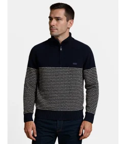 Herentrui in twee texturen met hoge hals