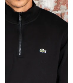 High neck zip up fleece sweatshirt - black