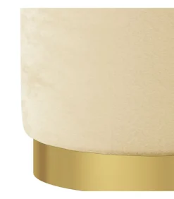 Hocker met opbergruimte rond fluweel 31 x 37 cm abrikooskleurig